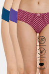 Zivame Anti-Microbial Low Rise Full Coverage Hipster Panty (Pack of 3) - Multicolor — thumbnail 1